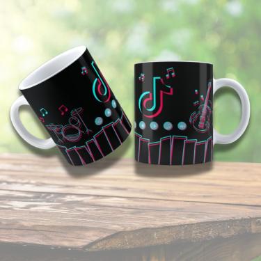 Imagem de Caneca De Porcelana 325ml Tik Tok Decorada Tik Tok 7