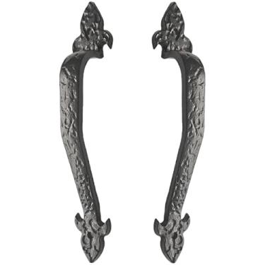 Imagem de Puxador Duplo de Aço Lyon 280mm Preto Fosco Colonial Industrial Medieval Rancho Sítio Maxima Metais