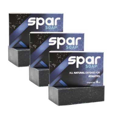 Imagem de S Spar Soap Sabonete Natural De Melaleuca Em Barra Original, 113 G (Pacote Com 3), Propriedades Antifúngicas, Para Jiu-Jitsu, Mma, Lutadores, Grapplers, Homens/Mulheres, Corporal Fabricado Nos Eua,