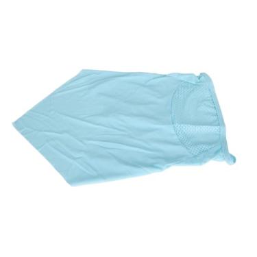 Imagem de Cachecol de ciclismo, cachecol com proteção solar, orifícios de orelha, respirável, seda gelada para viagens (azul claro)