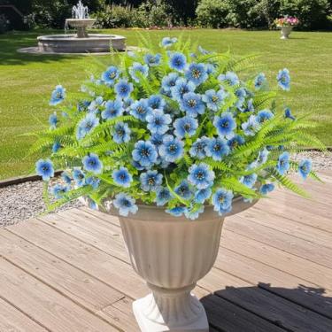 Imagem de ATTGREAT 12 pacotes de flores artificiais ao ar livre, resistentes a UV, flores falsas, eucalipto, boston, samambaia, plantas falsas, flores de plástico para uso ao ar livre, para jardim de primavera,