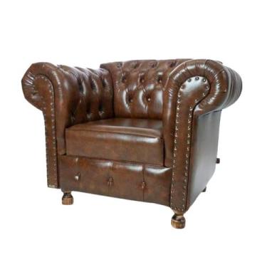 Imagem de 1 Poltrona Chesterfield Capitone Luiz XV - CORANO MARROM /  Recepção, 
