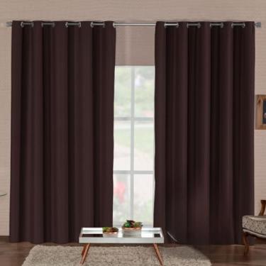 Imagem de Cortina Blackout Premium Corta Luz Total Com Isolamento Térmico E Acústico Tecido Durável Para Qualquer Ambiente(MARROM,2,80MX1,80M)