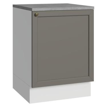 Imagem de Balcão De Cozinha 60 Cm 1 Porta Branco/cinza Vik Madesa Branco/cinza