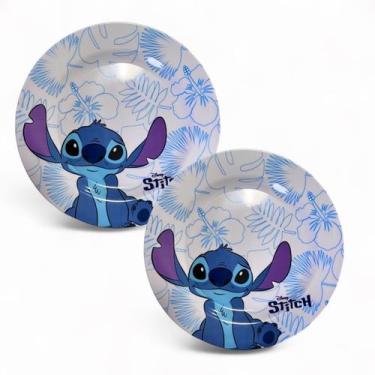 Imagem de Kit 2 Pratos Almoço Jantar Rasos Melamina Stitch Disney - Marca