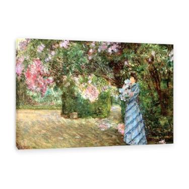 Imagem de Pôster de Frederick Childe Hassam Mrs Hassam at Villiers-le-Bel Reproduções clássicas de arte de parede de artistas famosos impressões em tela Decoração para quarto de casa 120 x 80 cm (119,4 x 78,7