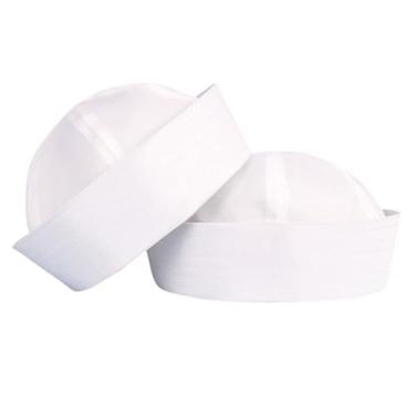 Imagem de JIAHG 2 peças de chapéus brancos de marinheiro chapéu de capitão da marinha boné de iate para adultos, adolescentes, fantasia de Halloween, dia da carreira, cosplay, festa