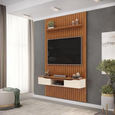 Imagem de Painel Suspenso Ripado Seko TV 55" Portas Basculantes Borda Chanfrada 