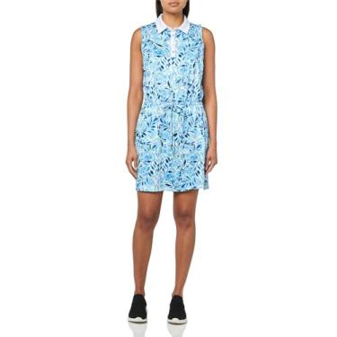 Imagem de Stella Parker Roupa feminina de verão casual para viagem, vestido de verão para resort, saída de praia, vestido de férias, Marinho transparente, M