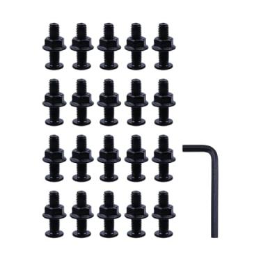 Imagem de Savagrow Conjunto de 20 parafusos de 8 mm/0,31", porcas e arruela de chave inglesa, porca rosqueada para móveis, inserções de parafuso de madeira, conjunto de cabeça redonda, chave sextavada (5 mm/0,2