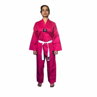Imagem de Dobok Kimono Taekwondo - Brim Leve - Rosa Infantil - Ariran (M1-3 a 5 anos)