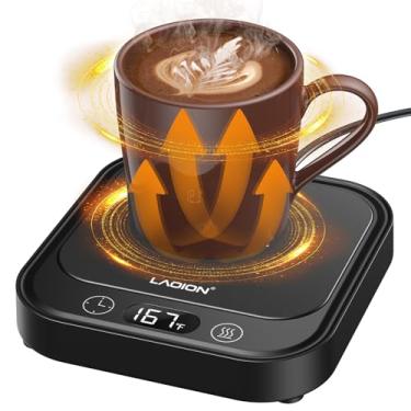 Imagem de LAOION Aquecedor De Canecas - 40 W Para Mesa Com Desligamento Automático, Vela Elétrica Inteligente 4 Ajustes Temperatura E Tempo, Presentes, Bebidas, Chá, Água, Leite Escritório Em Casa (Preto)