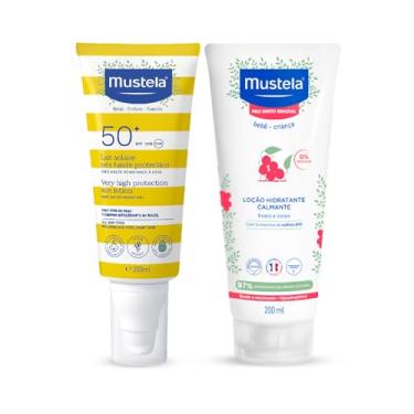 Imagem de Mustela Combo Protetor Solar Infantil e Adulto FPS 50+ 200 ml Corpo e Rosto + Hidratante Calmante Para Pele Muito Sensível 200 ml