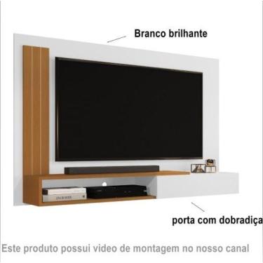 Imagem de Painel Sala De Estar Estante De Parede P/ Tv Até 50" Com Porta E Nicho