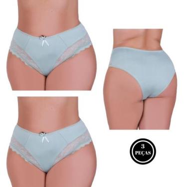 Imagem de Kit 3 Calcinha Plus Size Conforto com Detalhe em Renda - c1 KIT 3 VALÉ