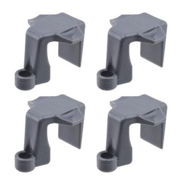Imagem de KUMGROT 4 peças de plástico cinza ajustadores de grampo de para-choque barcos pontão trilho quadrado gancho de para-lama para barco pontão ancorado grampos de para-lama para tubos quadrados de 2,5 a 3