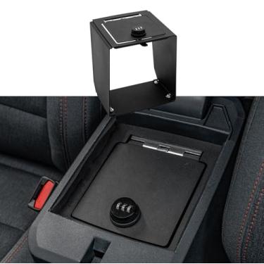 Imagem de Maxzina SAFECenter Console Cofre Compatível com Ford Maverick 2022-2025 Apoio de braço Organizador de Segurança Console Central Cofre Cofre Cofre com senha combo de 3 dígitos para acessórios Maverick