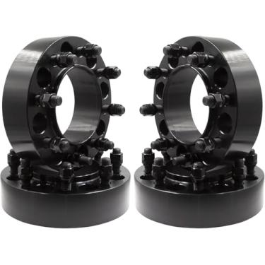 Imagem de Wheel Accessories Parts 4 peças de adaptadores de espaçadores de roda centrados em cubo 8 em 6,50 8 x 6,50 2 polegadas de espessura 14 mm 1,50 14 x 1,50 parafuso de rosca 121,3 mm cubo serve apenas para veículos de roda traseira única 2011+ Ram 2500 3500