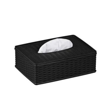 Imagem de Porta Lenços Papel Umedecido Rattan Plástico - Panamby, Preto
