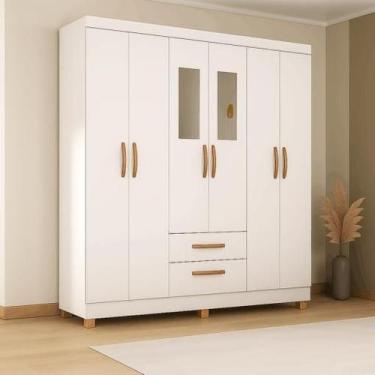 Imagem de Guarda roupa 6p 2g fortaleza branco - ATUALLE