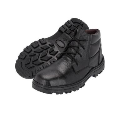 Imagem de Bota Coturno Masculina Couro Legitimo Bico Pvc Anti Impacto Reforçado 