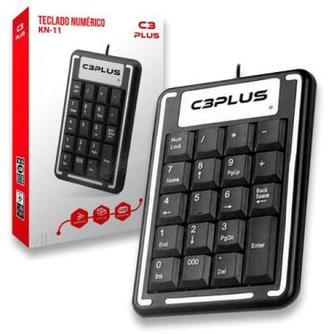 Imagem de Teclado Numérico Mini Calculadora Usb 19 Teclas C3Tech Kn-11