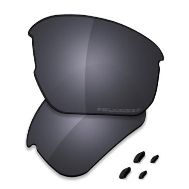 Imagem de SAUCER Lentes de reposição premium e protetores de nariz para óculos de sol Oakley Flak Beta OO9363 | Flak Beta Asian Fit OO9372, Escudo preto polarizado, One Size