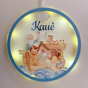 Imagem de Enfeite Porta Maternidade Arca de Nóe Acrílico e Led