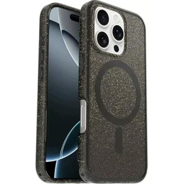 Imagem de OtterBox Capa para iPhone 16 Pro – Série Symmetry – Stardust Night (Silverflake/Transblack) – Encaixa-se ao MagSafe – Ultrafina – Bordas elevadas protegem a câmera e a tela – Embalagem sem varejo