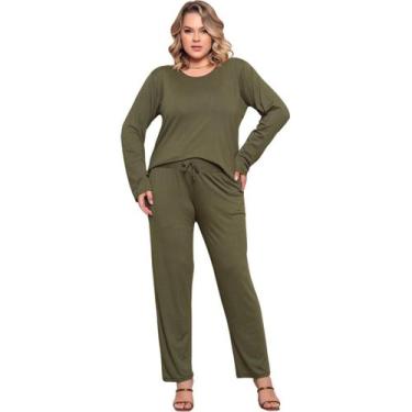 Imagem de Conjunto Plus Size Feminino Manga Comprida Viscolycra Multiuso Premium