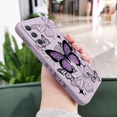 Imagem de Capa de celular borboleta para Samsung Galaxy A55 A35 A25 A16 A15 A06 A05 A05S A54 A34 A24 A14 A04 A04S A04E 4G 5G, roxo claro, para A14 4G