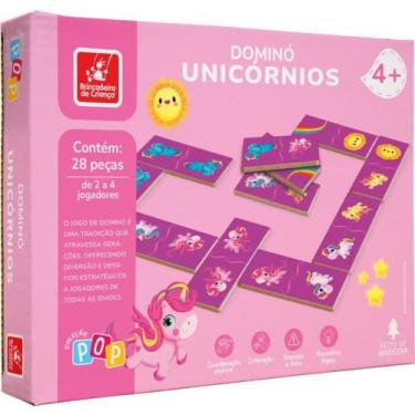 Imagem de Domino Uniconios em Madeira 28PCS - Brinc de Crianca