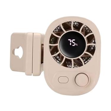 Imagem de Ioensy Mini ventilador com clipe para presentes de verão, 100 velocidades, rotação de 360°, ventilador de ar versátil, baixo ruído para praia, acampamento, Damasco