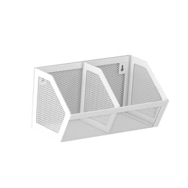 Imagem de IEUDNS Organizador de cozinha com cesto de parede suspenso, cesto de armazenamento moderno e versátil, porta-tempero para de restaurante, sala de, Branco 2 Grade