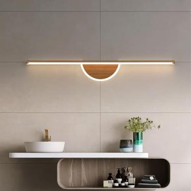 Imagem de Iluminação de parede com espelho LED para banheiro, gabinete, candeeiros de parede, arandelas de parede de metal longos, luzes de imagem espelhadas, lâmpada frontal para sala de estar, maquiagem