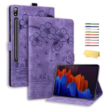 Imagem de UUcovers Capa para tablet Samsung Galaxy Tab S7 FE 5G 2021/S8 Plus 2022/S7 Plus 2020 de 12,4 polegadas com suporte/suporte para caneta S/bolsos [hibernar/despertar automático] Capa para Tab S7 FE/S8+