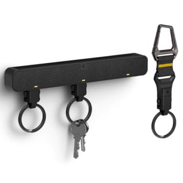 Imagem de Spigen Porta-chaves magnético Life com HUB compatível com acessórios MagSafe, sistema de liberação rápida e trava segura, clipe de anel removível, chaves de carro