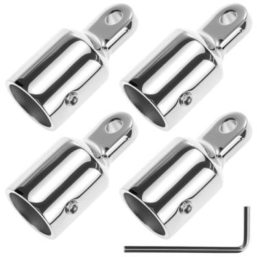 Imagem de QWORK Pacote com 4 tampas de ponta de olho Bimini, pontas de olho de aço inoxidável 316 de 7/20.3 cm para barcos e canoas de caiaque