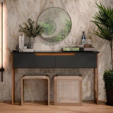 Imagem de Aparador Eros Flow - 2 Portas Com Acabamento Chanfrado Em Mdp Preto-freijó - Movelove