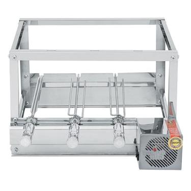 Imagem de Churrasqueira Integrada Inox 3 Espetos Giratórios - Série especial par