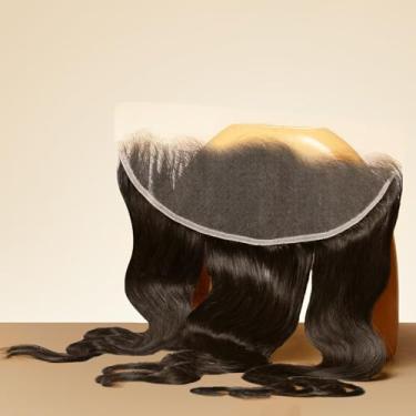 Imagem de TRIIPPY Real 13x4 Body Wave hd lace frontal ultrafino com cabelo humano cru hd renda pré-arrancada com cabelo de bebê 0,14 mm hd renda com nós invisíveis, cabelo humano cru ondulado natureza preto