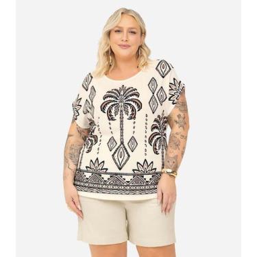 Imagem de Blusa Feminina Manga Morcego Secret Glam Bege, Plus G3, Bege