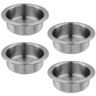 Imagem de Dnyta 4 peças de suporte de copo de aço inoxidável de 10,7 cm x 3,3 cm, substituição de porta-copos de metal para sofá, barcos, bancos, carros de trailer