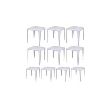 Imagem de Kit Com 10 Mesas de Plástico Bela Vista - Branca - Mor - 000257