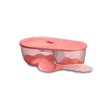 Imagem de Prato Fundo Com Divisória E Colher Funny Meal Rosa Multikids Baby - BB