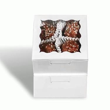 Imagem de Caixas de trufas de chocolate para assar romanticamente 8,2 x 8,2 x 3,