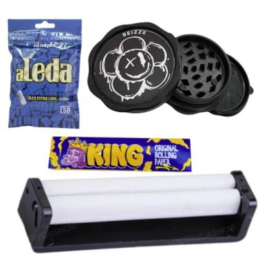 Imagem de Kit Tabacaria Bolador Dichavador Triturador Seda King e Filtro