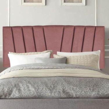Imagem de Painel Estofada Bélgica 195cm King Size Para Cama Box Quarto Suede Ros