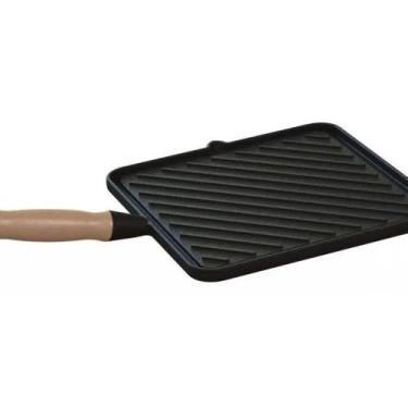 Imagem de Bifeteira Chapa Quadrada Estriada Ferro Fundido 26x26Cm - LIBANEZA