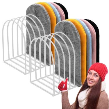 Imagem de Hicarer 2 peças de suporte de gorro resistente, organizador de chapéu de malha, suporte de exibição de boné de metal para exibição de chapéu de natação de inverno, casa, entrada, mesa, quarto, armário
